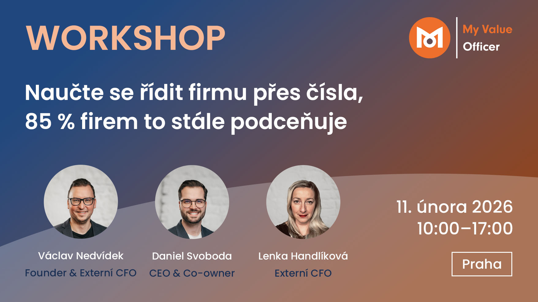 Intenzivní workshop 11. 02. 2025 – Naučte se řídit firmu přes čísla